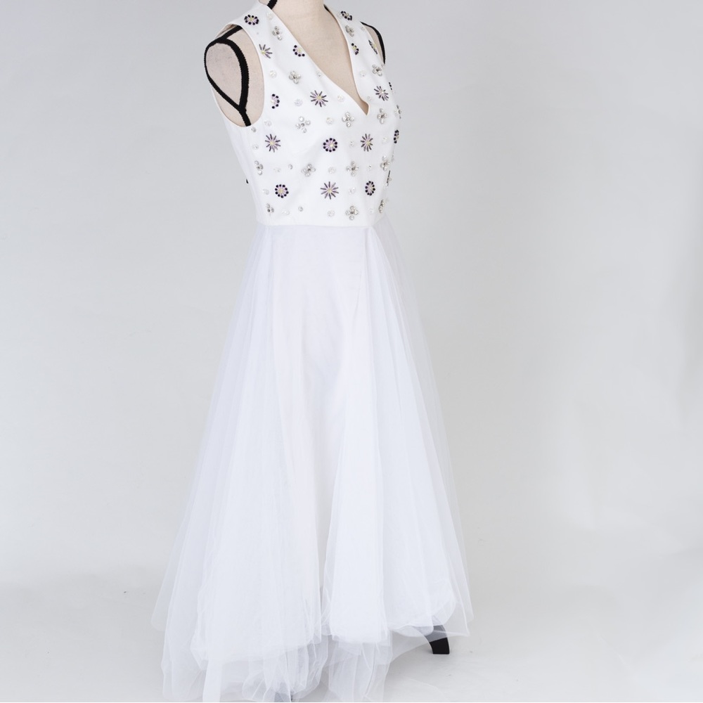 Viktor & Rolf ballet vibe romantic white dress beaded tulle dress M